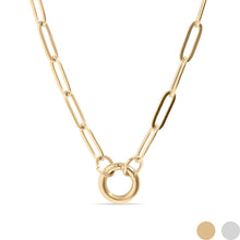 Load image into Gallery viewer, Paperclip Charm Necklace 18k gold PVD