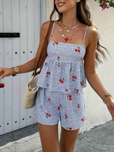 Load image into Gallery viewer, Cherry Check Cami Tank