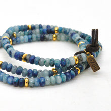 Load image into Gallery viewer, Blue Line Jasper + Gold Bracelet Bundle