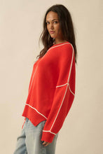 Load image into Gallery viewer, Stacy Red Exposed-Seam Oversize Sweater
