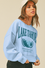 Load image into Gallery viewer, Lake Tahoe Sierra Nevada Mountains Short Cropped Sweatshirt