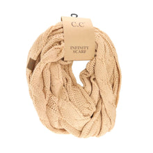 Load image into Gallery viewer, Solid Cable Knit CC Infinity Scarf