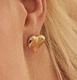 Load image into Gallery viewer, UNO Heart Earrings Gold