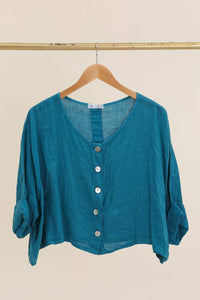 Italian Linen Button Down Top