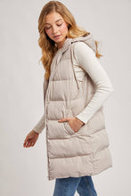 Load image into Gallery viewer, GIGI HOODED LONGLINE PUFFER VEST