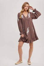 Load image into Gallery viewer, FLOUNCY RUFFLED DRESS EMBROIDERED