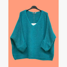 Load image into Gallery viewer, Eloise Oversized V Neck Sweater Wool Mohair Blend - Italian