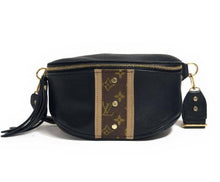 Load image into Gallery viewer, Bentley Belt Bag in Black Leather | Upcycled LV