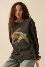 Load image into Gallery viewer, Flying Birds Waffle-Knit Vintage-Wash Sweatshirt