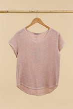 Load image into Gallery viewer, Cotton-linen blend t-shirt, round neck 3389