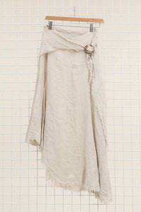 Italian Linen Wrap Skirt with Buckle Loop