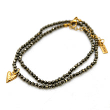 Load image into Gallery viewer, Gold Heart Mini Stone Gold Charm Necklace