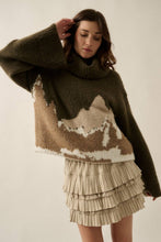 Load image into Gallery viewer, Mountains Fuzzy Turtleneck Sweater