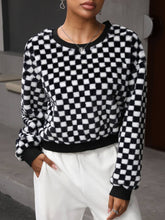 Load image into Gallery viewer, Checkered Plush Pullover Sweatshirt