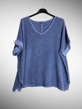 Load image into Gallery viewer, Italian Cotton Linen Rolled Sleeve T-shirt