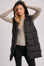 Load image into Gallery viewer, GIGI HOODED LONGLINE PUFFER VEST