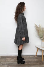 Load image into Gallery viewer, PLAID TIERED A LINE SHIRTDRESS