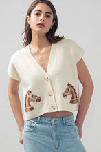 Load image into Gallery viewer, Western Horse V Neck Cropped Cardigan