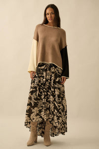 Floral Tiered Maxi Skirt