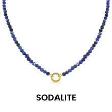 Load image into Gallery viewer, Semi Precious Natural Stone Charm Keeper Necklace
