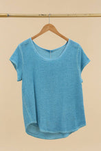 Load image into Gallery viewer, Cotton-linen blend t-shirt, round neck 3389