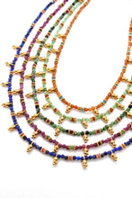 Load image into Gallery viewer, Short Mini Charm Lapis Necklace - N2-2611L