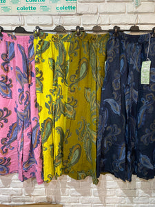 Italian Linen Print Pants