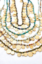 Load image into Gallery viewer, Short Mini Gold Disc Charm Unakite Necklace - N2-2612U