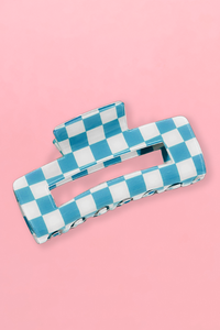 Checkered Print Hair Clip