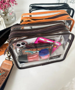 DARLA CLEAR WRISTLET | transparent western purse - game day 