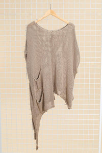 Nottie Long Asymmetrical Cotton Sweater- France