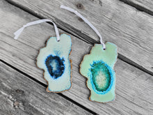 Load image into Gallery viewer, Lake Tahoe Ornament - Handmade Ornament, Ceramic, Geode