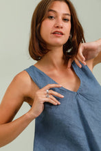 Load image into Gallery viewer, V-neck Tank Top 100% linen