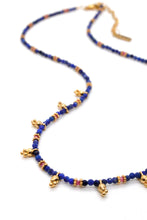 Load image into Gallery viewer, Short Mini Charm Lapis Necklace - N2-2611L