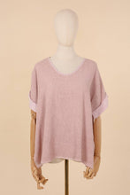 Load image into Gallery viewer, Italian Cotton Linen Rolled Sleeve T-shirt