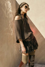 Load image into Gallery viewer, Gia Short-Sleeve Pointelle Ribbed Knit Sweater