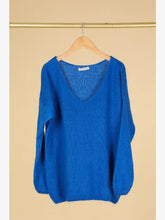 Load image into Gallery viewer, V-neck Mohair Sweater Grey