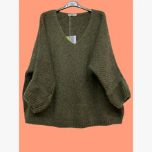 Load image into Gallery viewer, Eloise Oversized V Neck Sweater Wool Mohair Blend - Italian