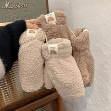 Load image into Gallery viewer, Teddy Bear Fleece Mittens - Gloves