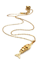 Load image into Gallery viewer, Delicate Articulated Gold Fish Necklace