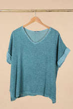 Load image into Gallery viewer, Italian Cotton Linen Rolled Sleeve T-shirt