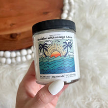 Load image into Gallery viewer, "Sunny Days Ahead" Obsidian with Orange &amp; Lime - Soy Candle