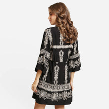 Load image into Gallery viewer, Embroidered Lace Pattern Tassels Deco Mini Dress