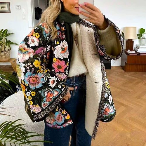 Tila Floral-Printed Flared-Sleeved Kimono Jacket