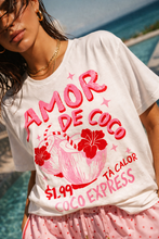 Load image into Gallery viewer, Amor de Coco Tropical White T-Shirt