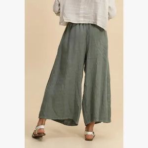 Italian Linen Wide Leg Pants
