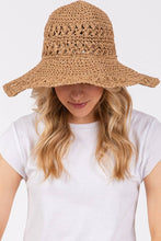 Load image into Gallery viewer, Crochet Knit Straw Sun Hat