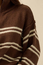 Load image into Gallery viewer, Tandy Striped Knit Quarter-Zip Sweater