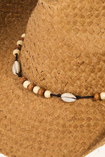 Load image into Gallery viewer, Beaded Cowrie Shell Straw Weave Western Cowboy Hat