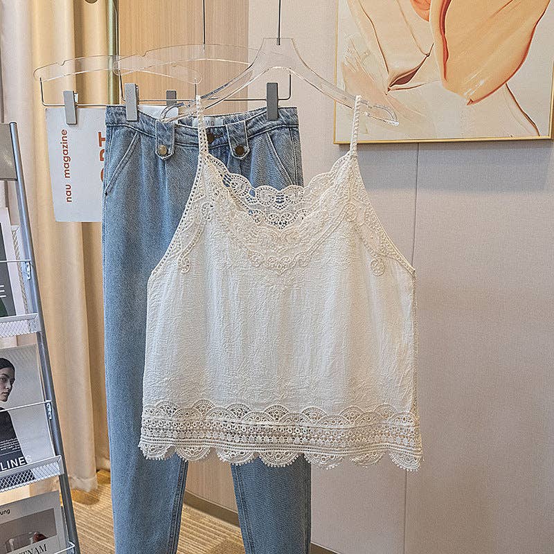 Vintihu Embroidered Lace Cami